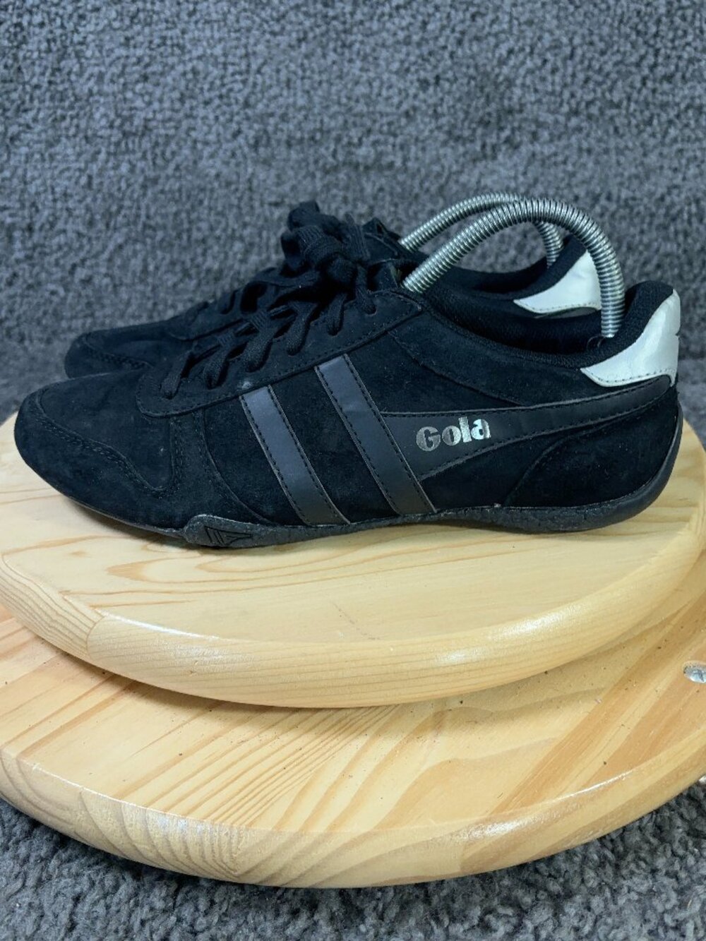 Gola Shoes Bullet Pearl Sneaker Mens Size 9 Black Gold Suede Low Top Lace Up